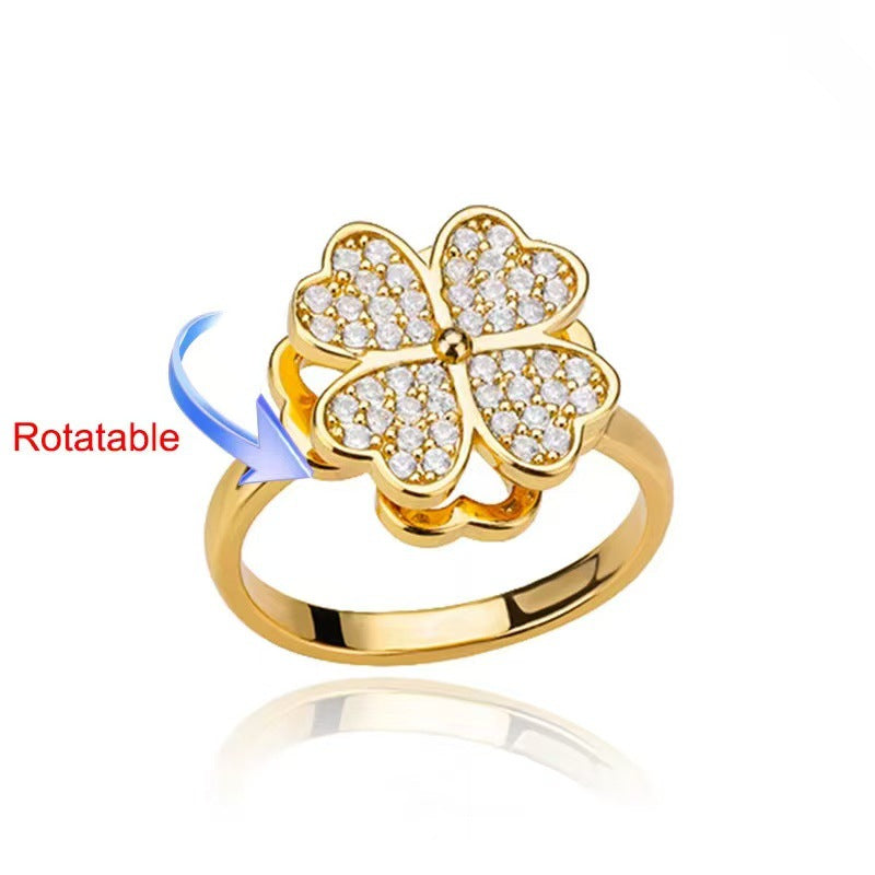Women's Fashion Can Be Rotatable Ring